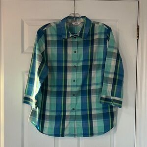 Alia Striped Shirt in Blue and Green